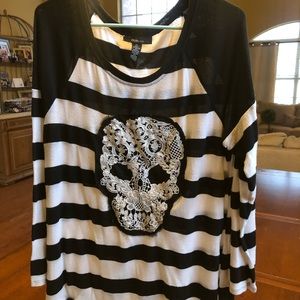 Style & Co X-large striped Skelton shirt